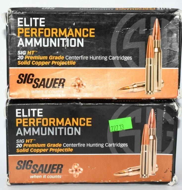 Lot 2161: 40 Rounds SIG Sauer HT Elite 6.5 Creedmoor Ammo