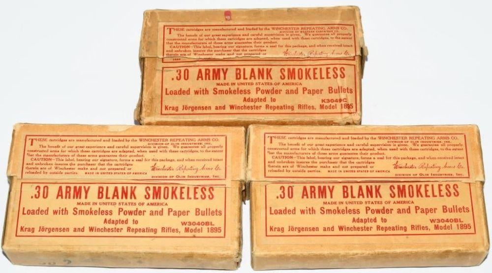 Lot 46: 3 Collector Boxes Of Winchester .30 Army Blanks