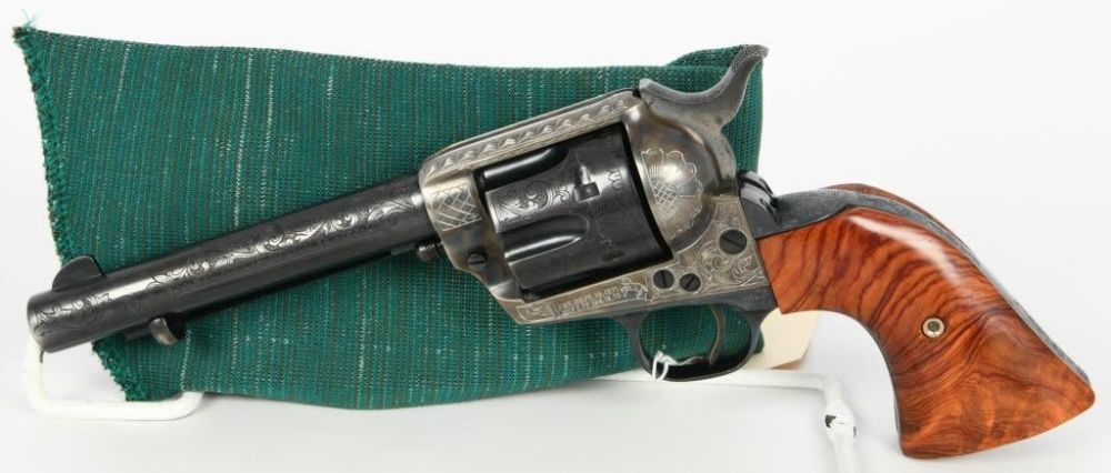 Lot 51: Engraved Colt Single Action Army Revolver .38 SPL