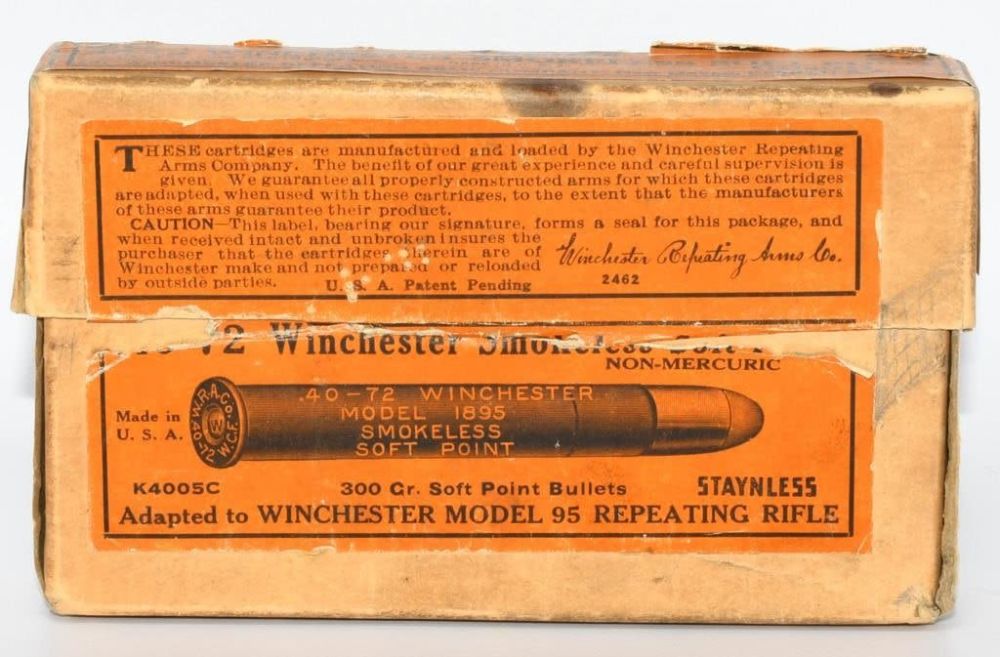 Lot 58: 20 Rd Collector Box Of Winchester .40-72 Win Ammo