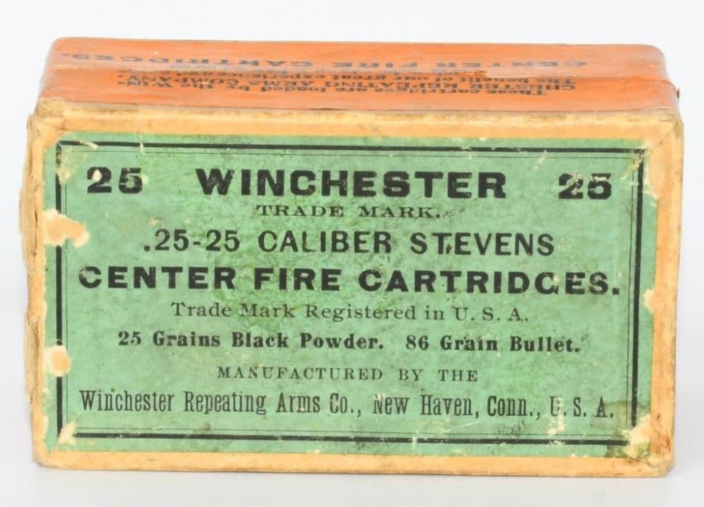 Lot 70: Collector Box Of Winchester .25-25 Stevens Ammo