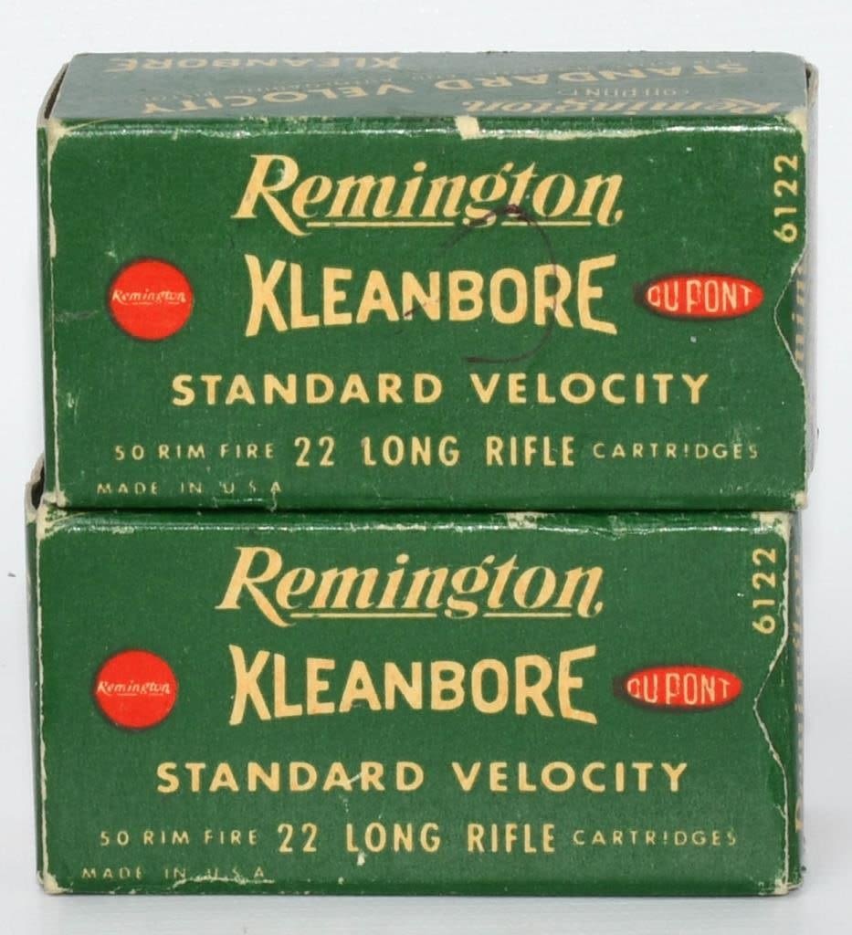 Lot 76: 2 Collector Boxes Of Remington .22 LR Ammunition