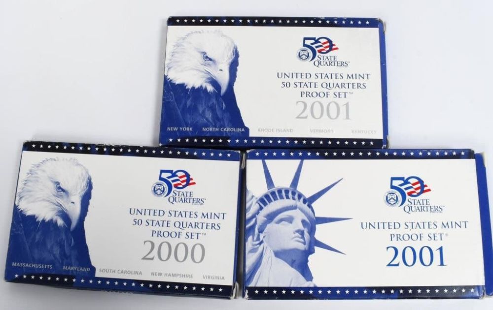 Lot 80: 3 United States Mint Proof Coin Sets 2000 & 2001