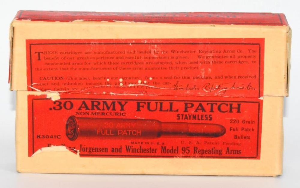 Lot 94: 20 Rd Collector Box Of Winchester .30 Army Ammo