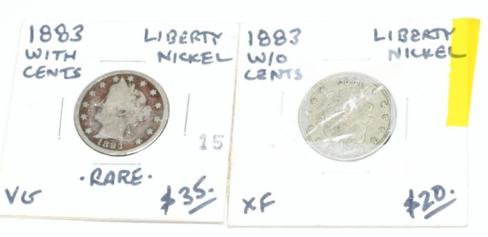 Lot 98: 2 Collector 1883 Liberty Nickel Coins