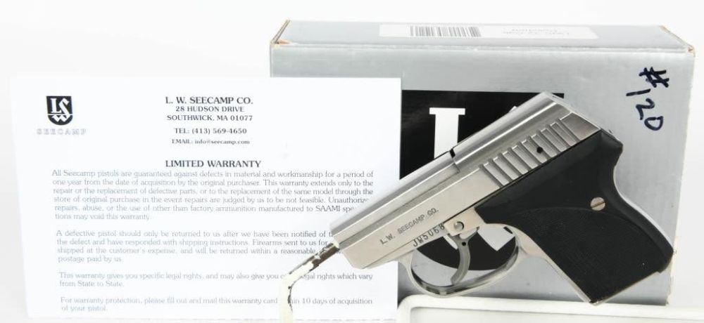 Lot 107: Boxed L.W. Seecamp California Edition Pistol .32