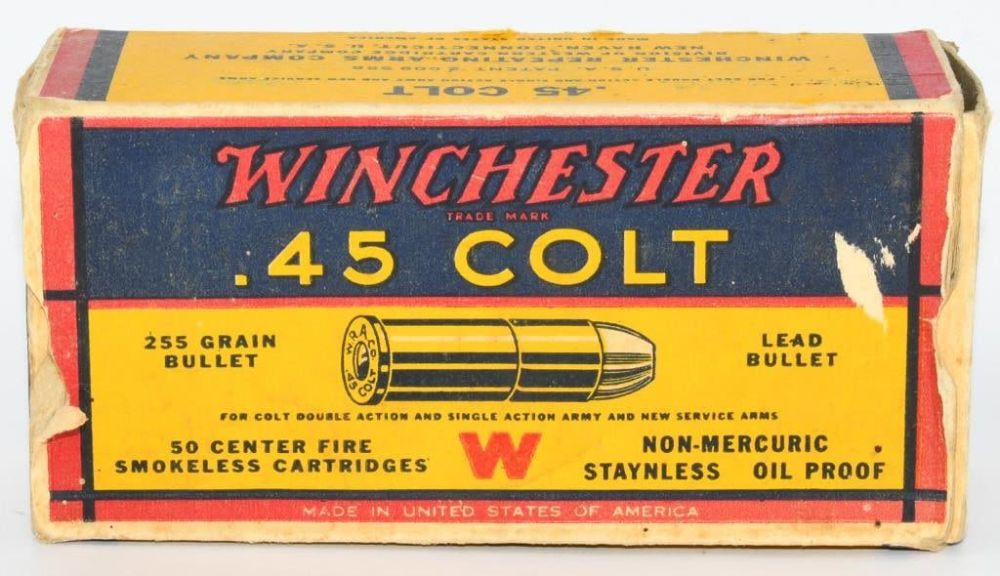 Lot 124: Collector Box Of Winchester .45 Colt Ammunition
