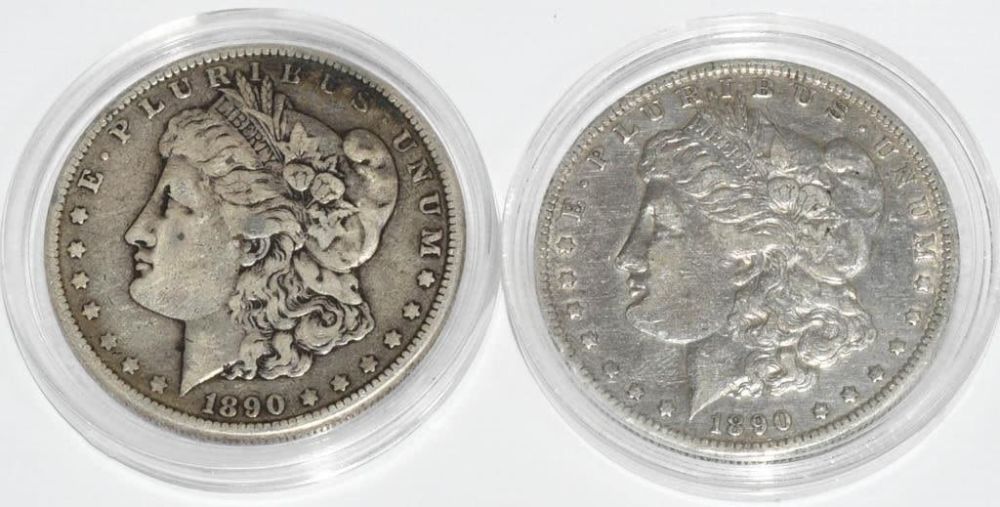 Lot 188: 2 US Collector 1890 Morgan Silver Dollar Coins