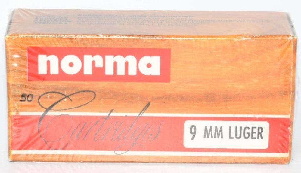 Lot 214: 50 Rd Collector Box Norma 9mm Luger Ammunition
