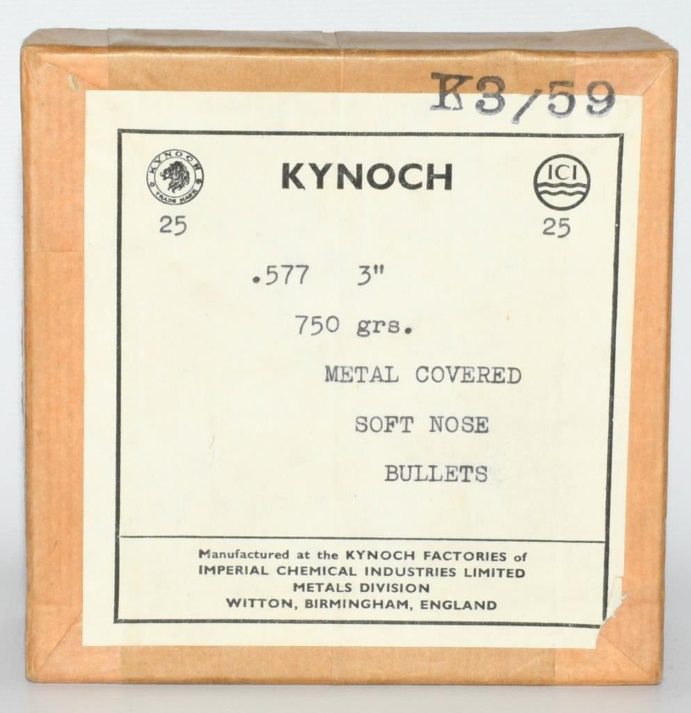 Lot 244: Sealed Collector Box Of Kynoch .577 3" Bullet Tips