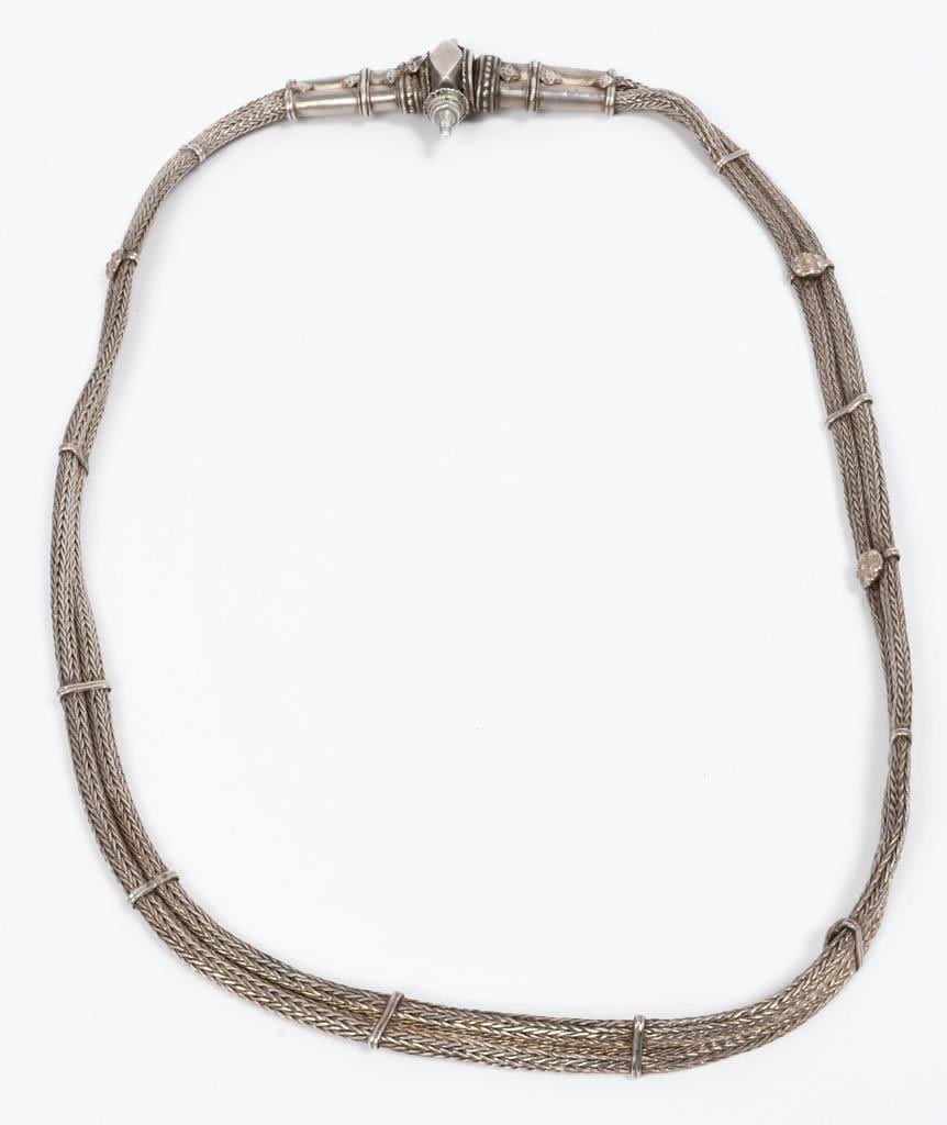 Lot 248: Rare Vintage Sterling Silver Braided Necklace