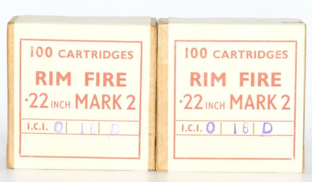Lot 274: 2 Collector Boxes Of .22 Cal Mark 2 Ammunition