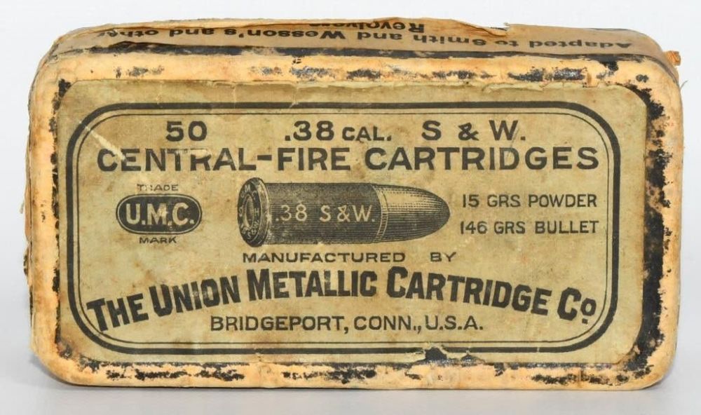Lot 277: Rare Collector Box Of Union Metallic .38 S&W Ammo