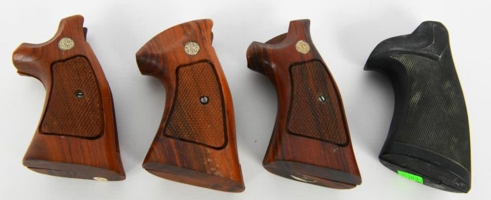 Lot 281: (3) Various Smith & Wesson Wood Grips & Pachmy