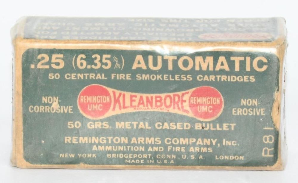 Lot 304: Collector Box Of Remington .25 ACP Ammunition