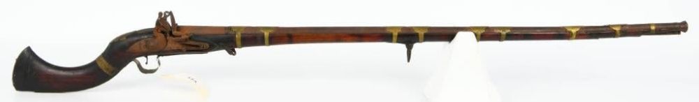 Lot 324: Antique Afghan Jezail Style Flintlock Camel Rifle