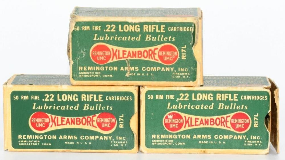 Lot 388: 3 Collector Dog Bone Boxes Of Remington .22 LR