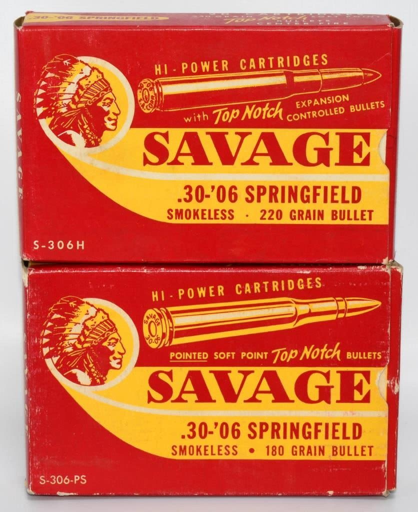 Lot 397: 2 Collector Boxes Of Savage .30-06 Ammunition
