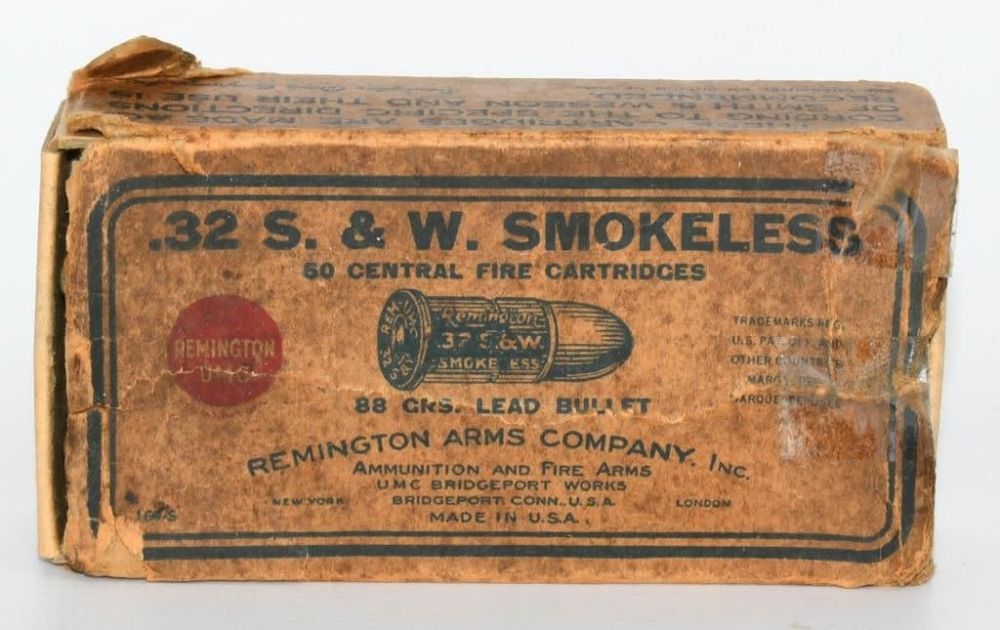 Lot 412: Collector Box Of Remington UMC .32 S&W Ammo