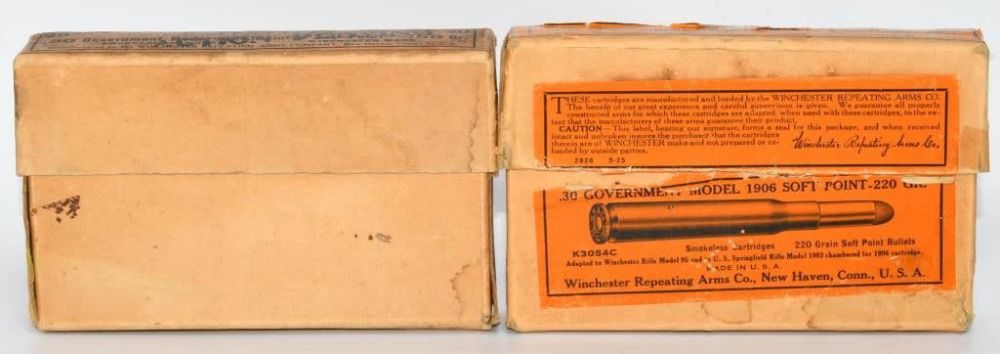Lot 457: 2 Collector Boxes Winchester .30 Govt Ammunition