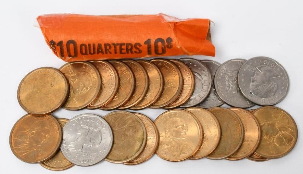 Lot 500: 25 Collector Sacagawea Coins Dated 2000 & 1979