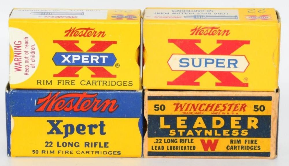 Lot 505: 4 Collector Boxes Of .22 Long Rifle Ammunition