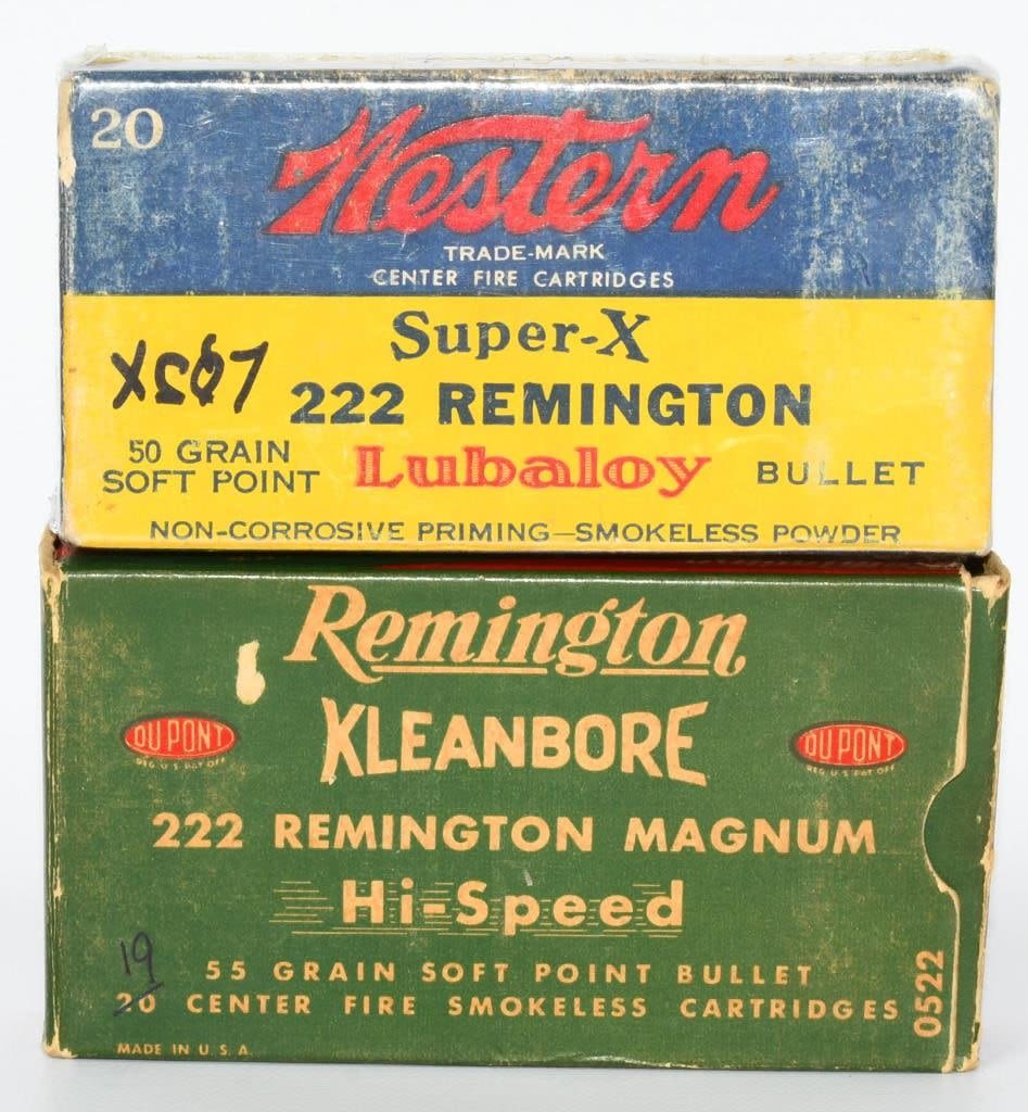 Lot 511: 2 Collector Boxes of .222 Rem Ammunition