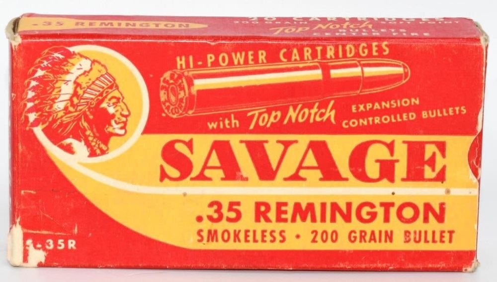 Lot 1096: 20 Rd Collector Box Of Savage .35 Rem Ammunition