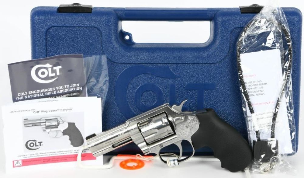 Lot 1104: NEW Colt King Cobra Engraved Stainless .357 Magnum