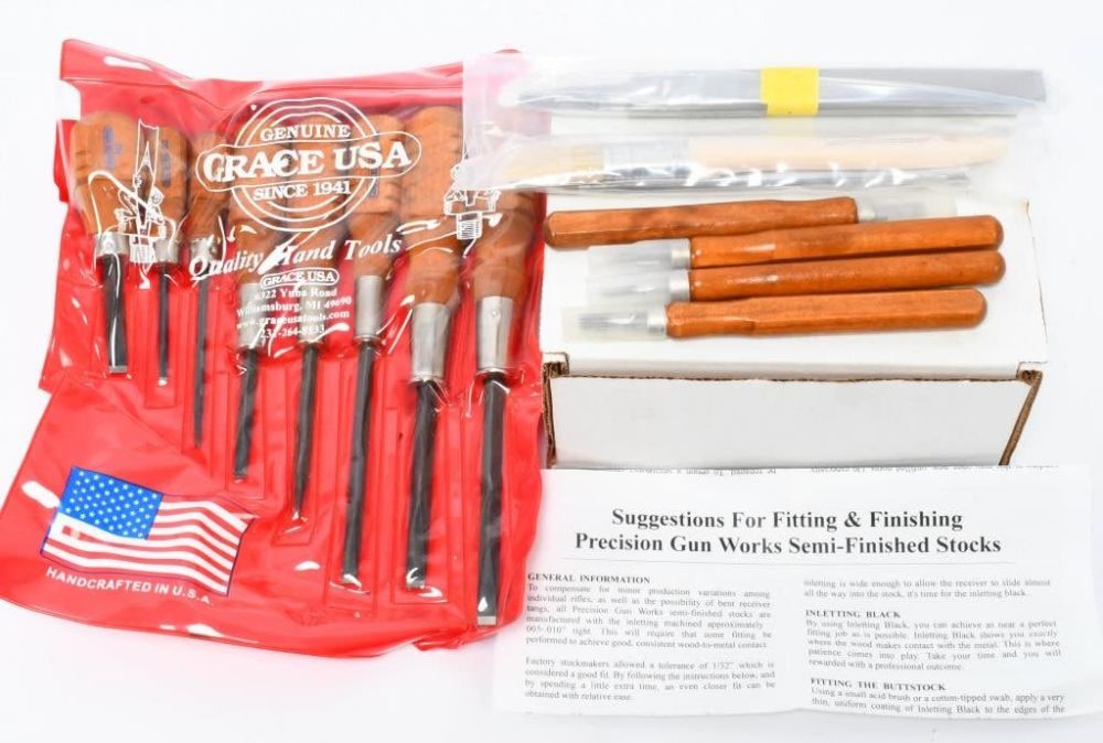 Lot 1121: Grace USA Checkering Tools & Finish Kit