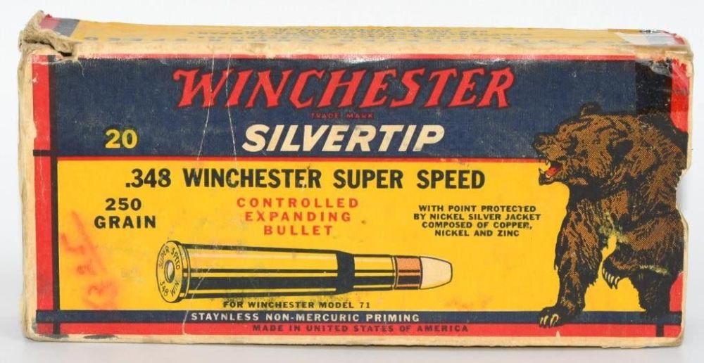 Lot 1156: 20 Rd Collector Box Of Winchester .348 Win Ammo