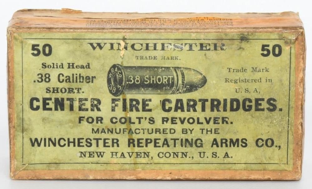 Lot 1159: Collector Box Of Winchester .38 Short Ammunition