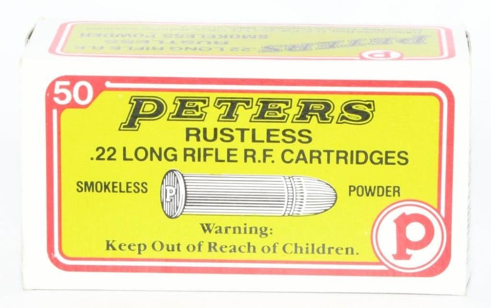 Lot 1168: 50 Round Box Of Peter's .22 LR Ammunition