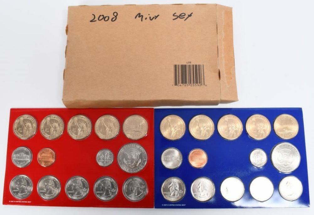 Lot 1190: 2 Sets 2008 United States Mint Uncirculated Coins