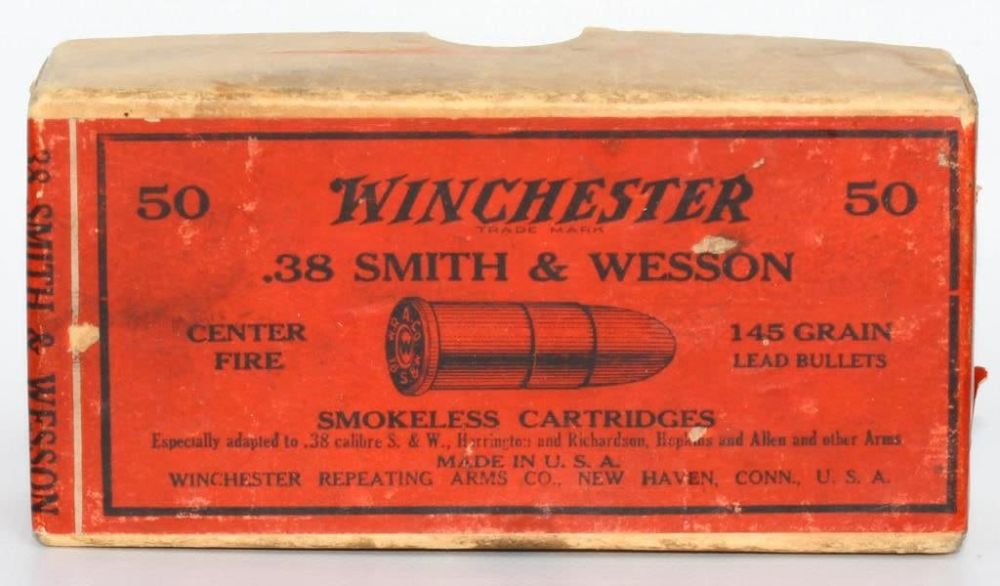 Lot 1204: 50 Rd Collector Box Of Winchester .38 S&W Ammo