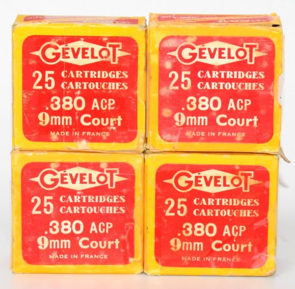 Lot 1243: 4 Collector Boxes of Gevelot .380 ACP Ammunition