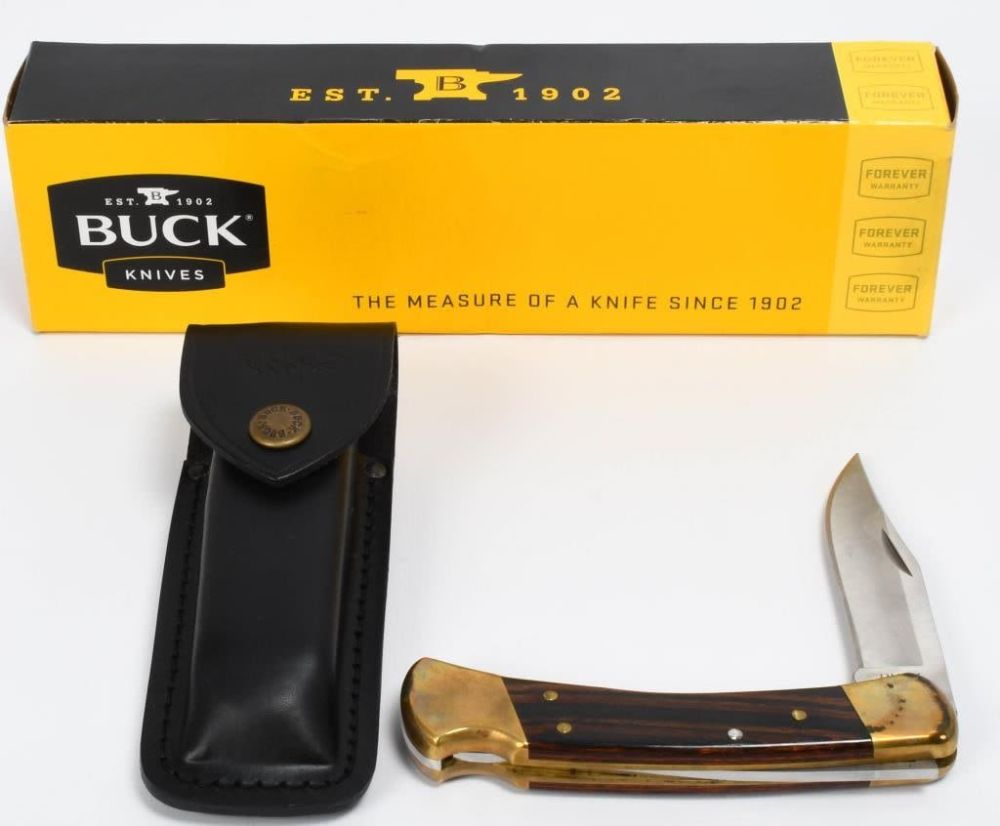 Lot 1247: Buck Folding Hunting Knife 3.75" Blade w/sheath