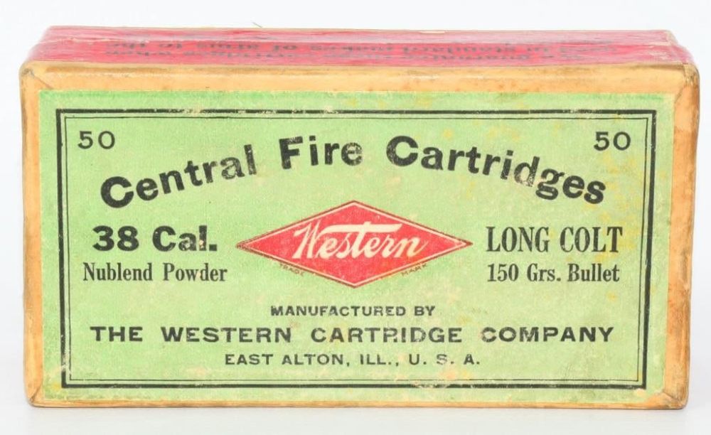 Lot 1249: Collector Box Of Western .38 Long Colt Ammunition