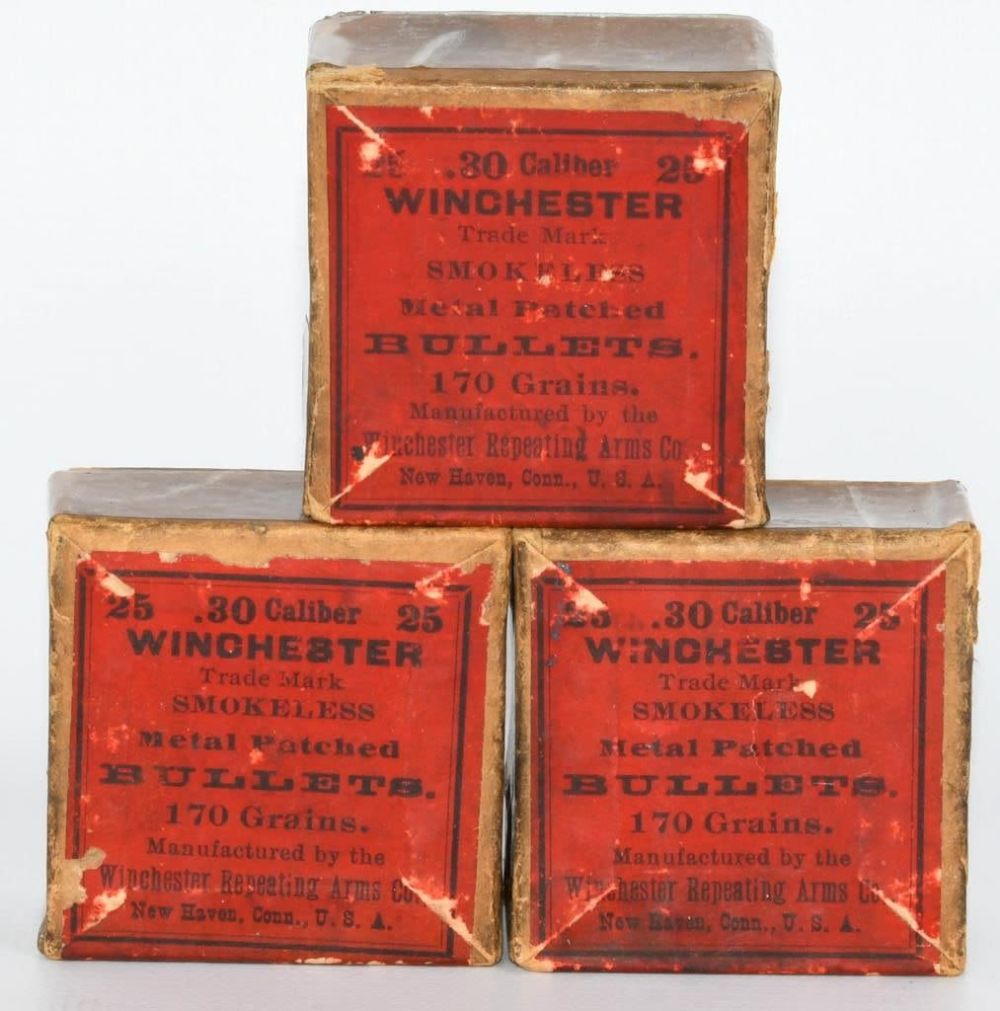 Lot 1264: 3 Collector Boxes Winchester .30 Caliber Bullet