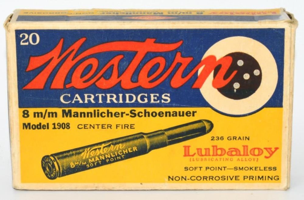 Lot 1321: Collector Box Of Western 8mm Mannlicher Ammo