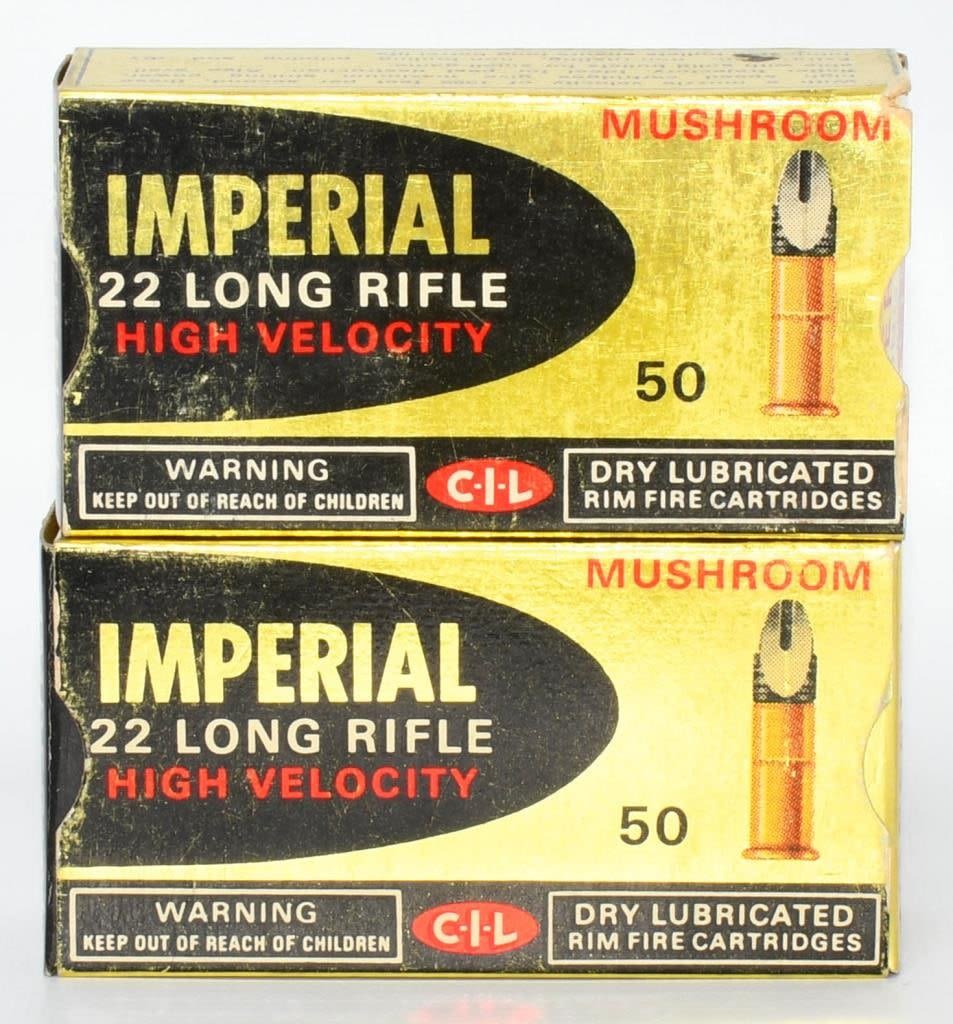 Lot 1348: 2 Collector Boxes Of Imperial .22 LR Ammunition