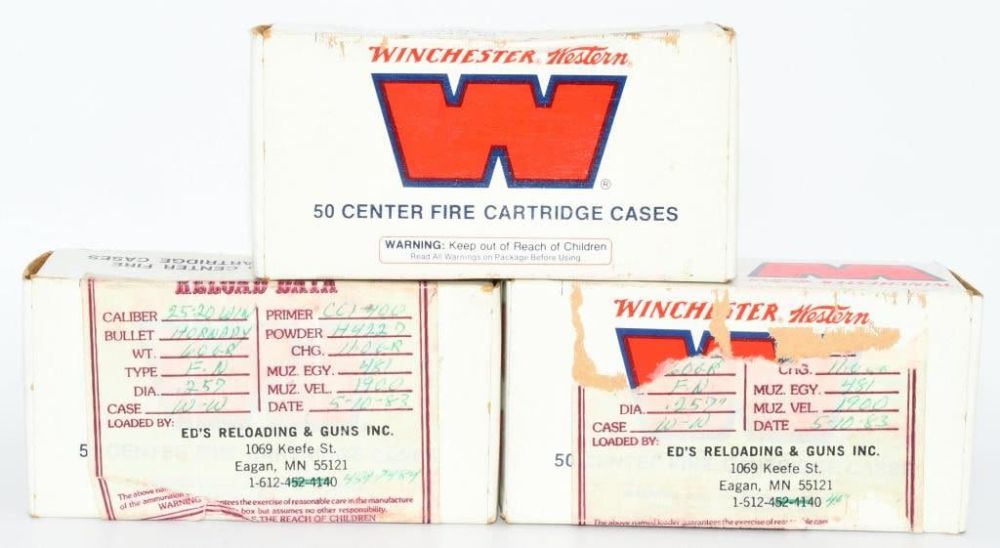 Lot 1390: 150 Rounds Of Reman .25-20 Win Ammunition