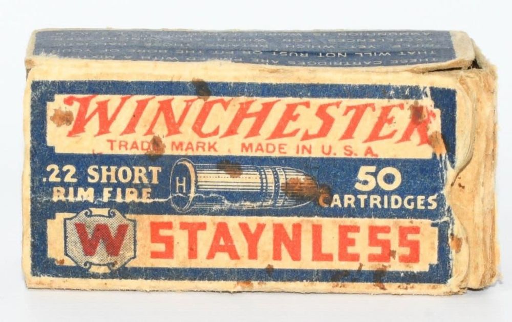 Lot 1408: 50 Rd Collector Box Of Winchester .22 Short Ammo