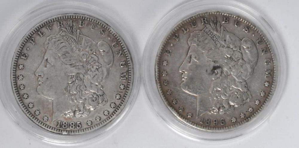 Lot 1412: 2 US Collector Morgan Silver Dollar Coins