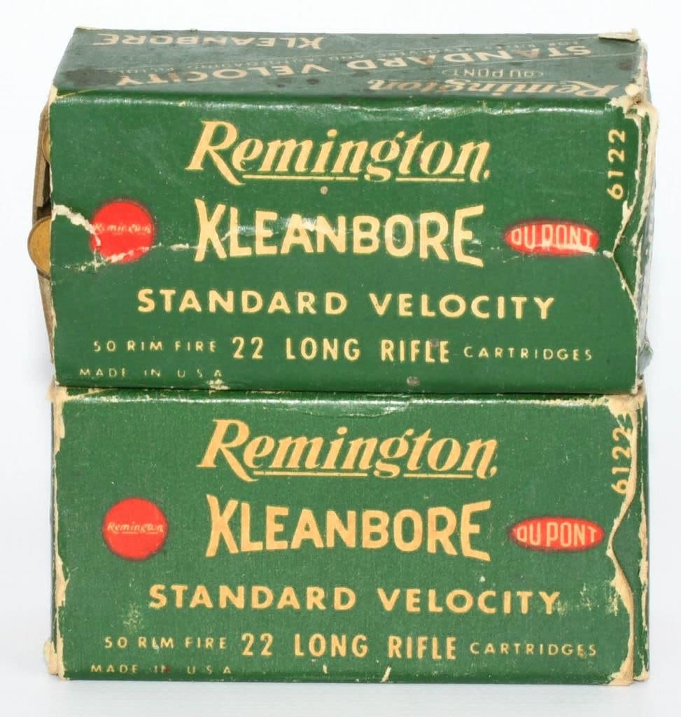 Lot 1417: 2 Collector Boxes Of Remington .22 LR Ammunition