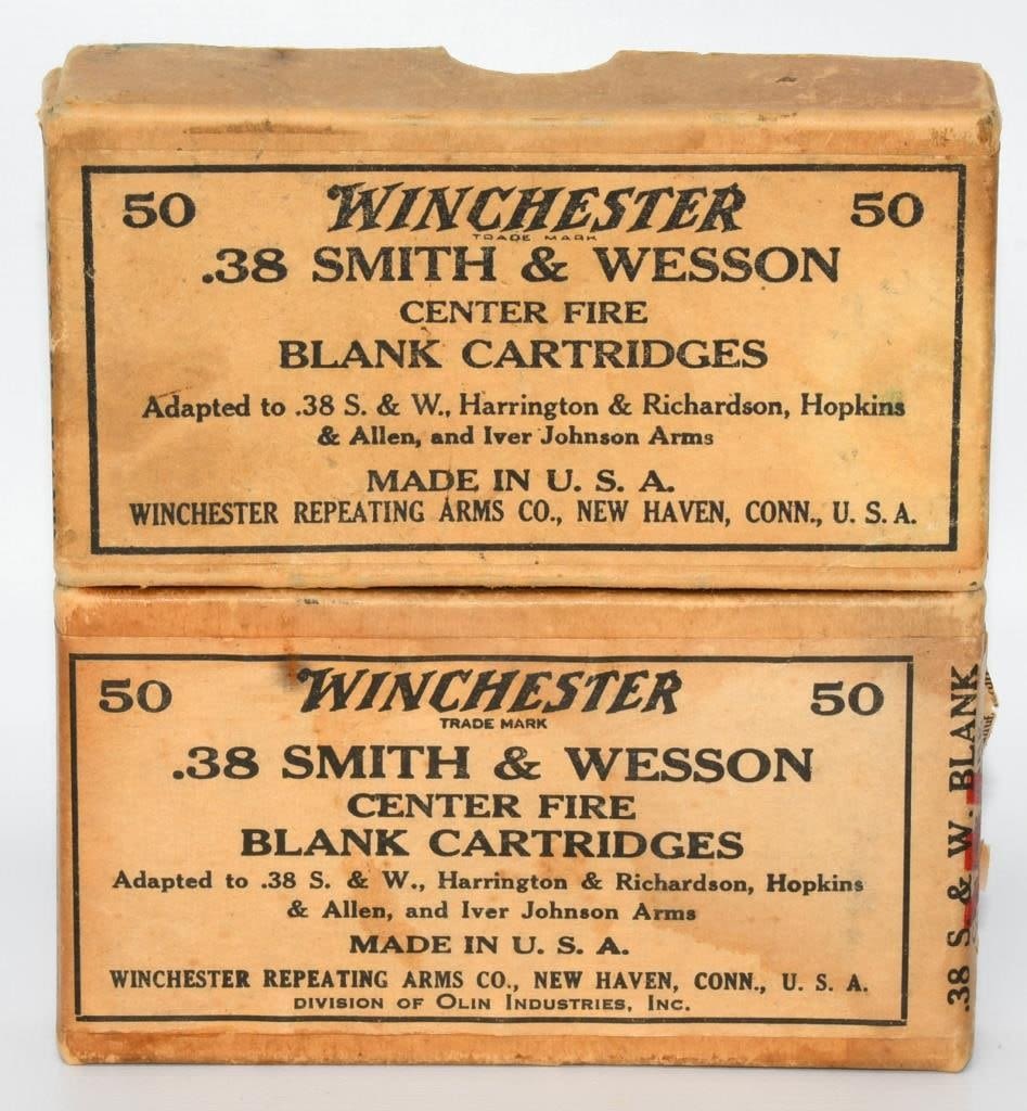 Lot 1459: 2 Collector Boxes Of Winchester .38 S&W Blanks