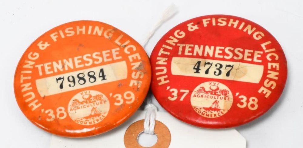 Lot 1511: 2 Collector Tennessee Hunting Badges