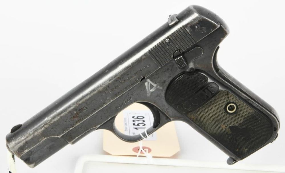 Lot 1536: Colt 1903 Hammerless Automatic Pistol .32 Rimless