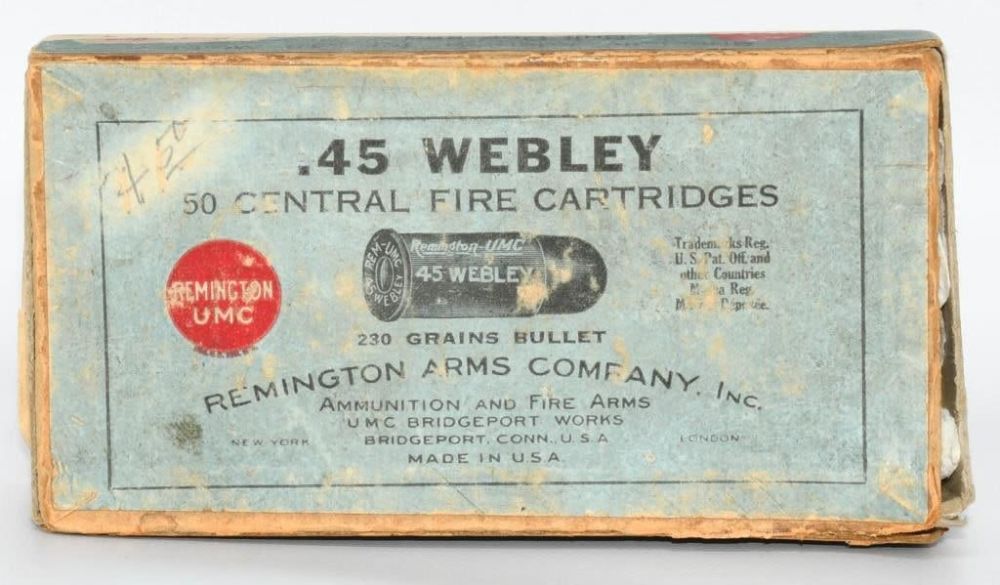 Lot 1555: Collector box Of Remington UMC .45 Webley
