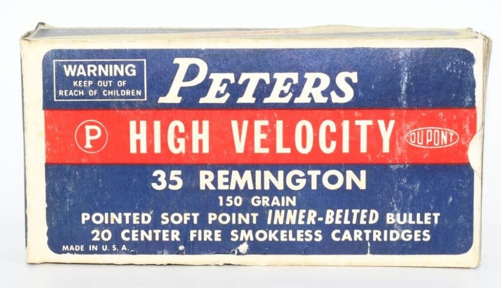 Lot 1564: Collector Box Of Peter's .35 Remington Ammunition
